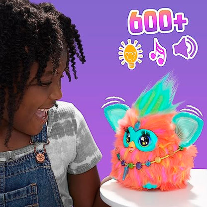 Jucarie interactiva Hasbro, Furby Pink, 15 accesorii, limba Spaniola, 6 ani