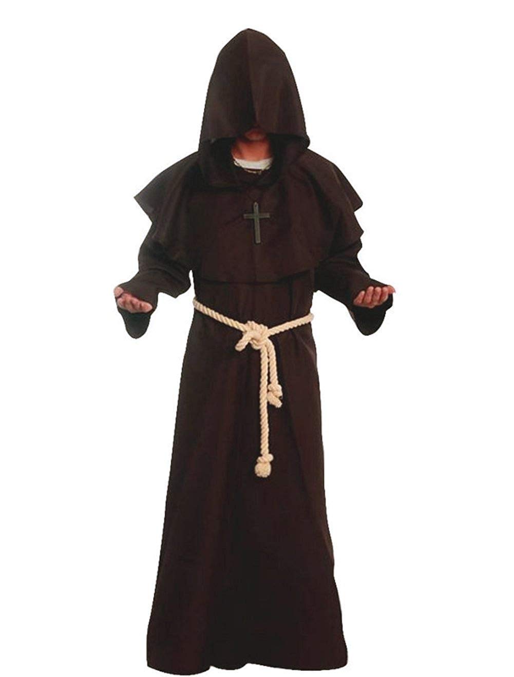 Gothden Costum Calugăr Medieval cu Glugă