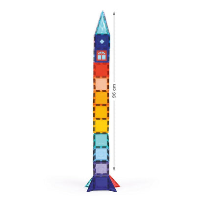 LUDI Magnetische XXL Set de construcție 3D cu 100 piese magnetice pentru copii de la 3 ani