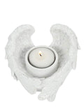Grindstore AO_30827 Suport de lumânare din rășină cu sclipici și aripi de înger 5,5 cm x 11 cm decor premium de Crăciun