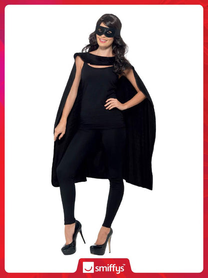 Smiffys 41581 Pelerină și mască de ochi Set accesorii costum supererou pentru adulți Halloween