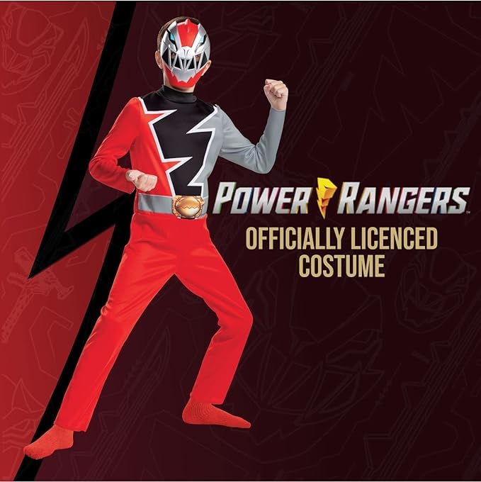 Costum oficial Power Rangers pentru copii, clasic, Dino Fury, mărimea M, costum de carnaval