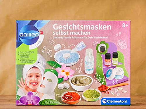 Clementoni Galileo Lab – Mască de față DIY, set cosmetic pentru copii de la 8 ani, cu țesături parfumate pentru relaxare, 59248