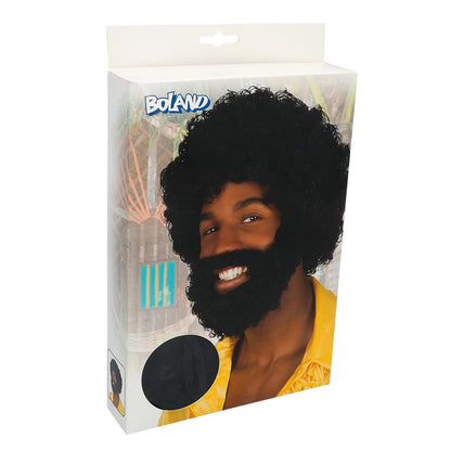 Peruca Afro Rufus cu Barba și Mustață Boland