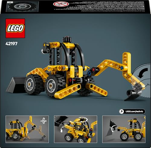 LEGO Technic Baggerlader - Set de jucărie pentru băieți și fete de la 7 ani, vehicul cu excavator, șape și braț 42197