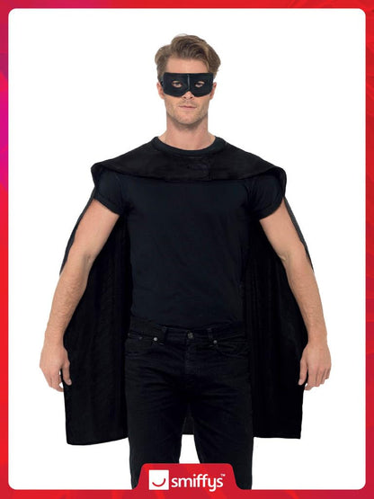 Smiffys 41581 Pelerină și mască de ochi Set accesorii costum supererou pentru adulți Halloween