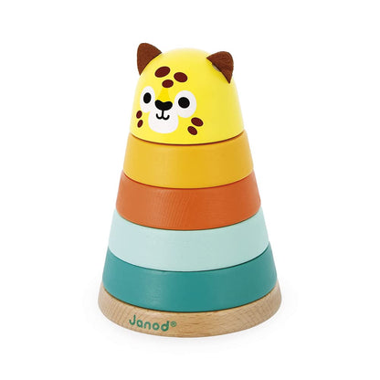 Janod J08261 Figurina stivuire Jaguar Tropik, 5 piese, 1+ an