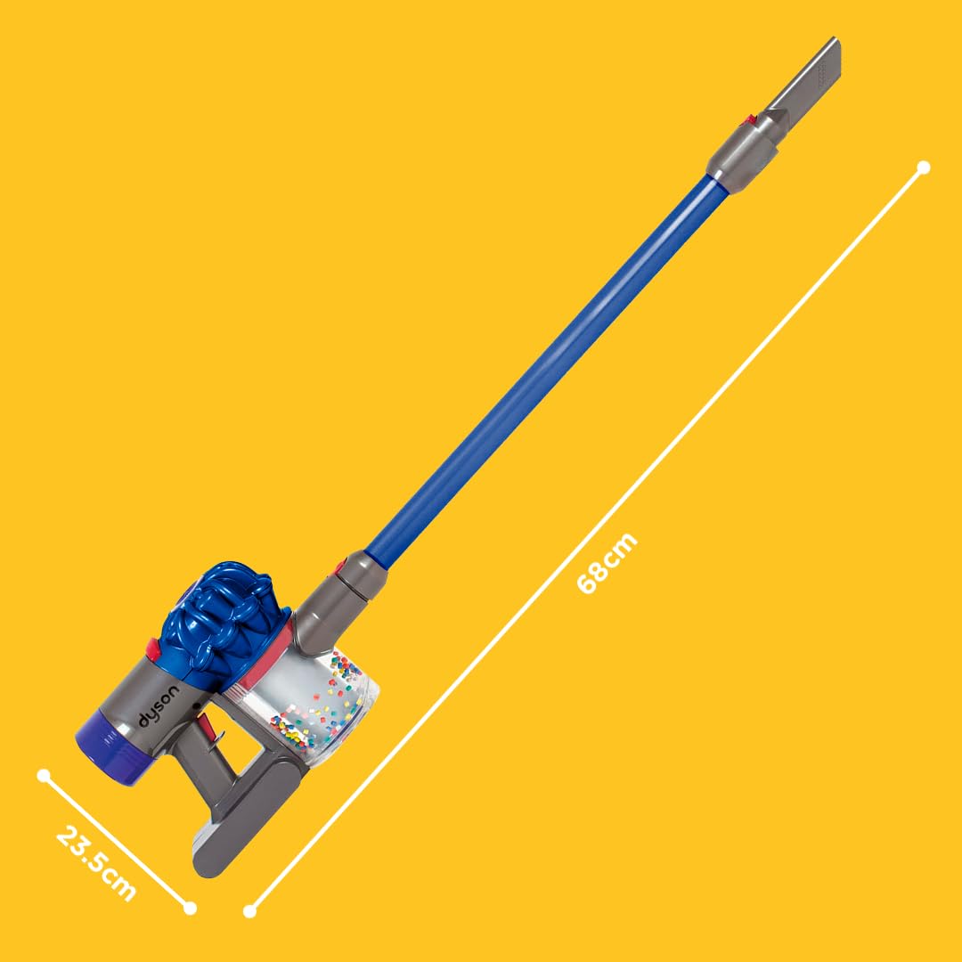 Casdon Dyson aspirator fără fir | Aspirator de jucărie interactiv și oficial licențiat Dyson | Distracție realistă în jocuri de rol!, Albastru, Mărime copil