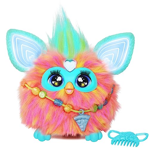 Jucarie interactiva Hasbro, Furby Pink, 15 accesorii, limba Spaniola, 6 ani