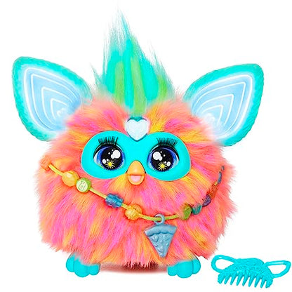 Jucarie interactiva Hasbro, Furby Pink, 15 accesorii, limba Spaniola, 6 ani