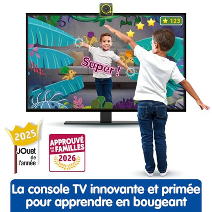 VTech LeapMOVE Consolă TV – Învățare prin mișcare cu 25 de aventuri și jocuri educaționale – Consolă pentru copii, Plug & Play, USB-C/HDMI – Cadou pentru copii de la 4 ani – Conținut în limba franceză