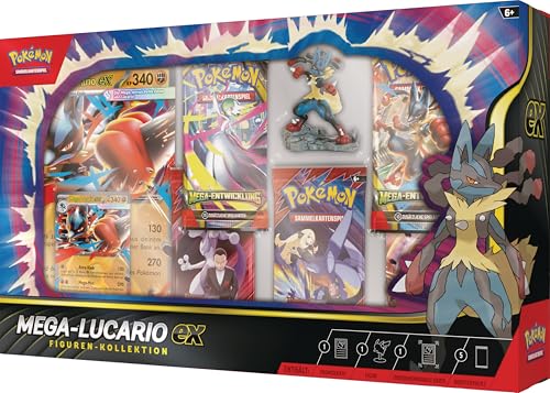 Pokémon TCG Colecție Mega Lucario-ex, 5 boostere