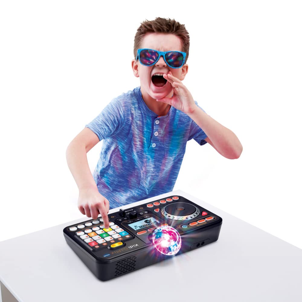 VTech Kidi DJ Mix – Mixer DJ 10 în 1 cu Jog-Wheel și efecte pentru copii 6-12 ani, Negru