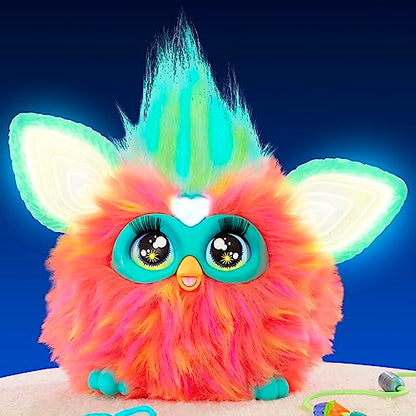 Jucarie interactiva Hasbro, Furby Pink, 15 accesorii, limba Spaniola, 6 ani