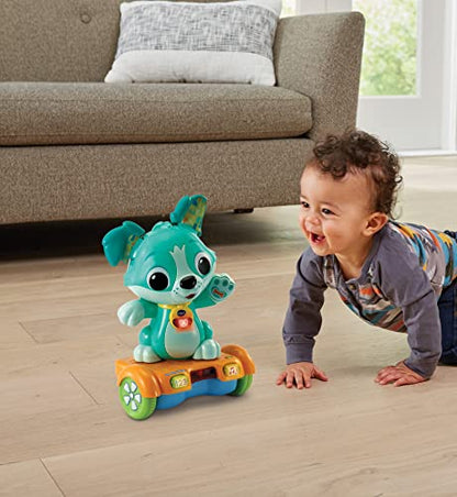 VTech Baby Câine Fang-mich – Hoverboard animat pentru mișcare – Cu urechi care se mișcă, melodii, sunete și conținut educativ – Pentru copii de 12-36 luni