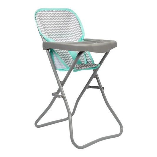 Scaun pliabil pentru păpuși Adora Baby Doll cu model zig-zag trendy și curea de siguranță, potrivit pentru majoritatea jucăriilor de pluș, animale de pluș și păpuși de până la 16 inch, cadou de ziua de naștere pentru vârste de 3 ani și peste.