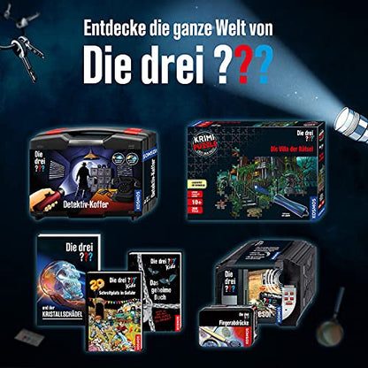 Die drei - Seiful Digital KOSMOS, Protejează-ți secretele cu un cod și alarmă vocală, Set de jucării pentru detectivi pentru copii de la 8 ani, Mini seif