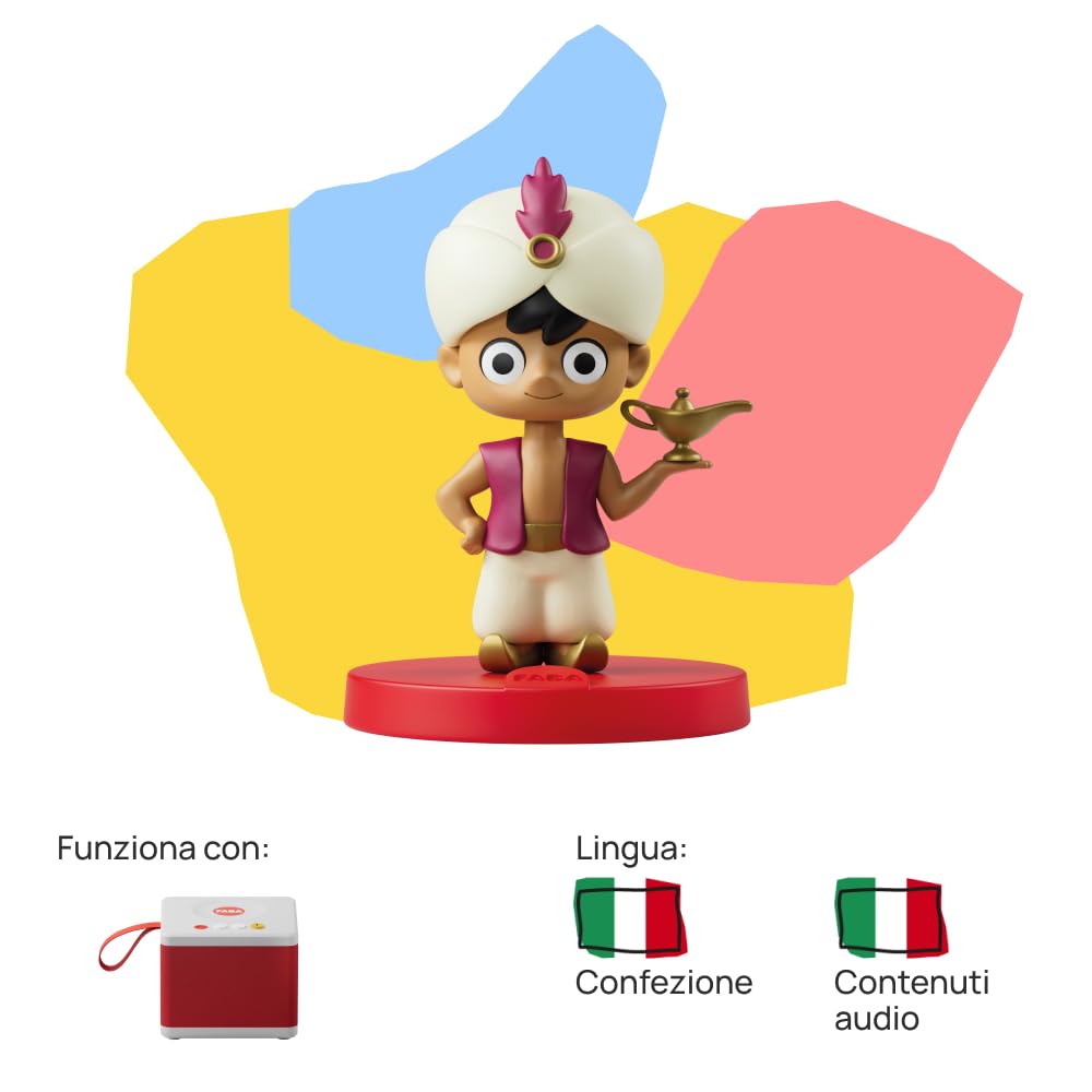 FABA Figurină Sonoră Aladdin, povești audio pentru copii, 4+ ani (versiune italiană)