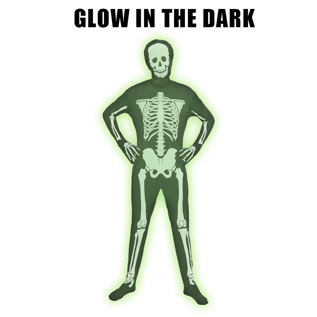 EraSpooky Halloween Body cu Schelet Luminos pentru Bărbați Costum Carnaval Fasching