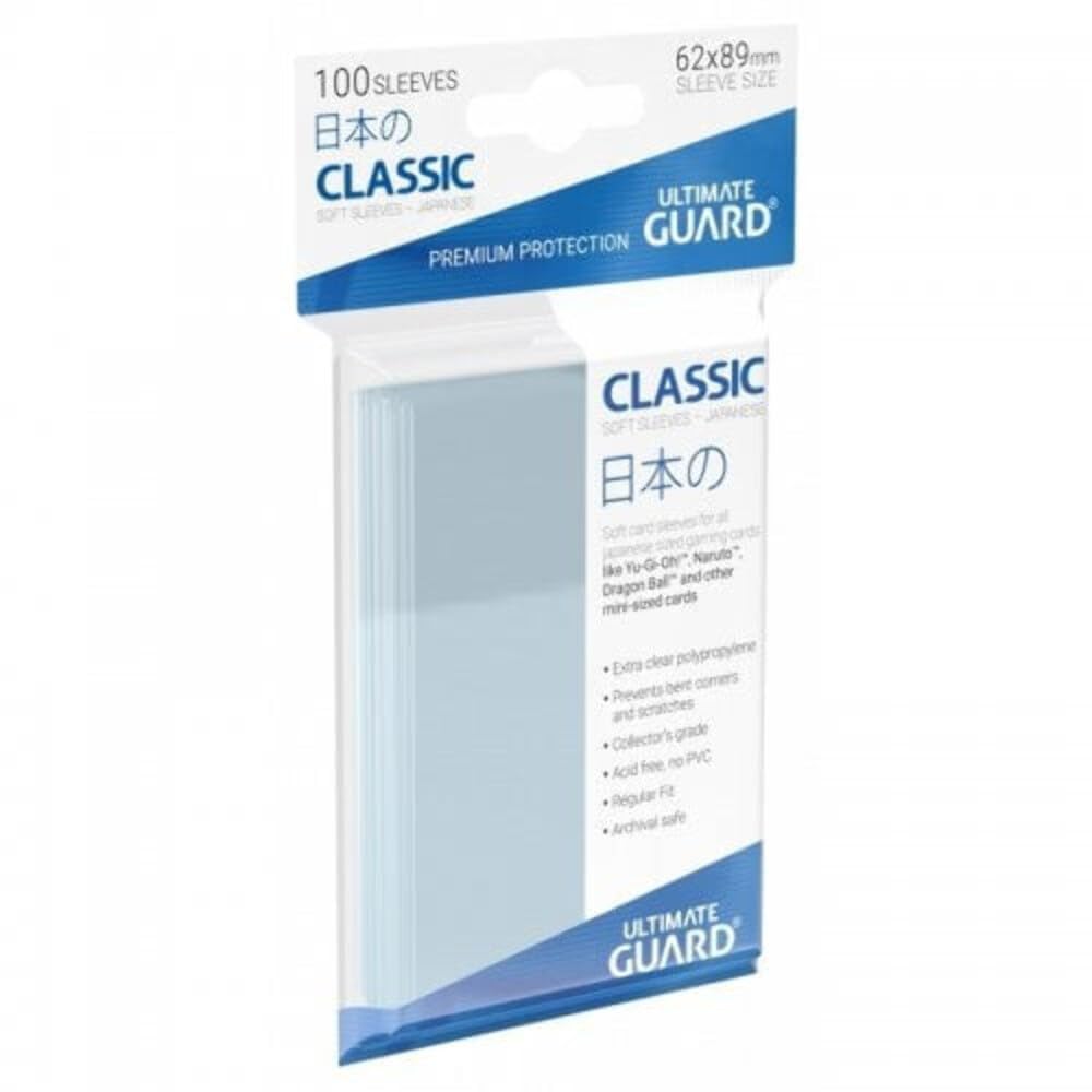 Ultimate Guard Classic Soft Sleeves Set de protecție pentru cărți 100 bucăți mărime japoneză transparent