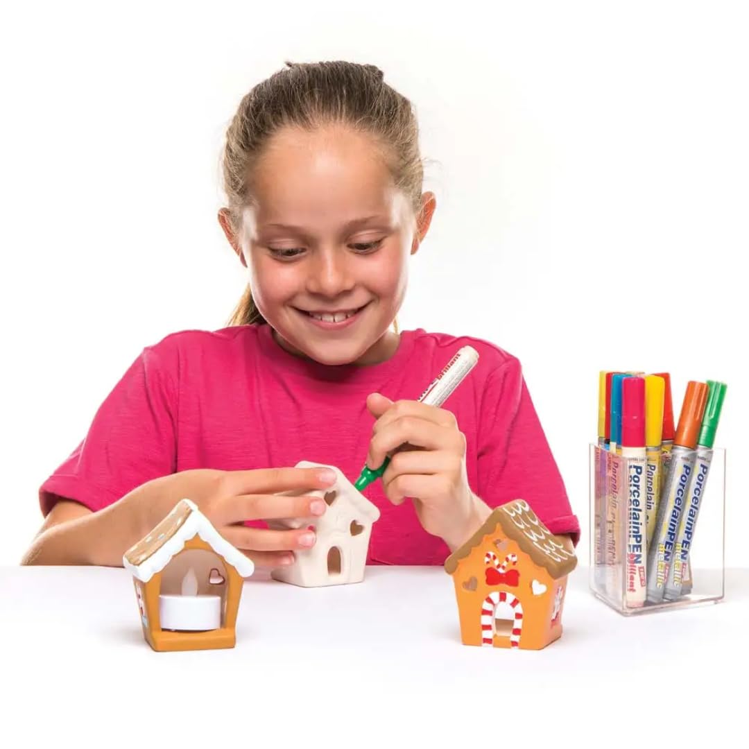 Baker Ross Suport lumânări ceramică turtă dulce, 4 buc