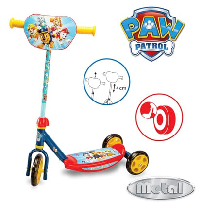 Smoby Paw Patrol Scooter 3 roți, ghidon ajustabil, 3+ ani