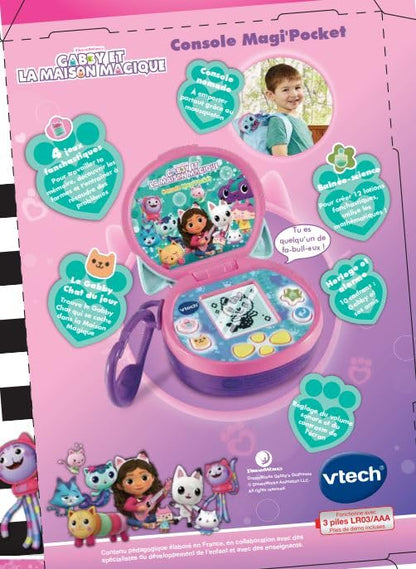 VTech Gabby Magi'Pocket Consolă portabilă, 3-7 ani (franceză)