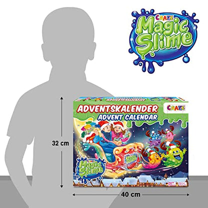 CRAZE MAGIE SLIME CALENDAR DE ADVENT pentru copii - Calendar de Crăciun cu slime pentru fete și băieți, calendar de jucării cu slime pentru copii