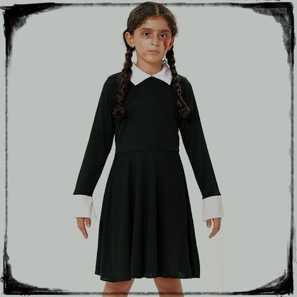 Costum de Halloween pentru femei Yigoo - Rochie gothic cosplay cu perucă și ciorapi pentru petrecerea de carnaval