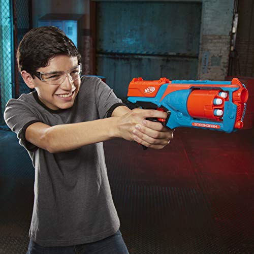 Nerf Elite Strongarm Blaster portocalie – tambur rotativ, foc rapid, 6 săgeți Nerf Elite – pentru copii, adolescenți, adulți