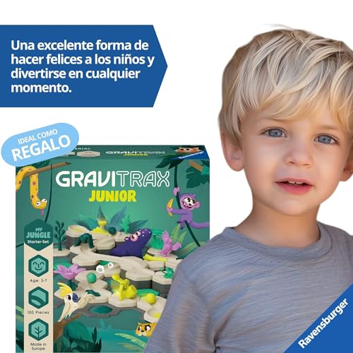 Ravensburger Set de constructie GraviTrax Junior - My Jungle, Joc Inovator și Educațional STEM, pentru Copii de 3-7 Ani și Adulți, 100 Piese