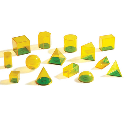 Learning Resources Relational GeoSolids Set de corpuri geometrice 3D transparente pentru învățarea volumului de la 8 ani