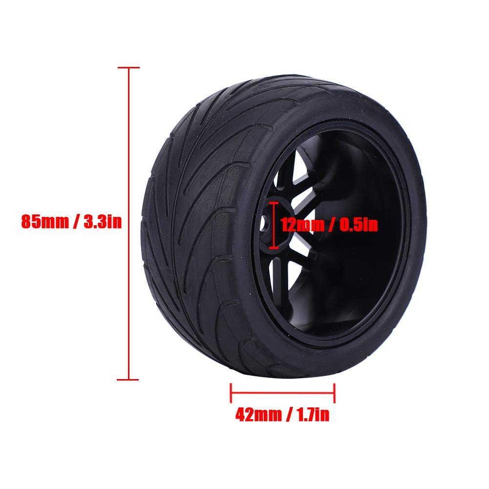 Set 4 Roți Offroad, Roți cu Șenile pentru Auto RC, Universal, 1/10, 85 mm, Fernbedienung (negru)