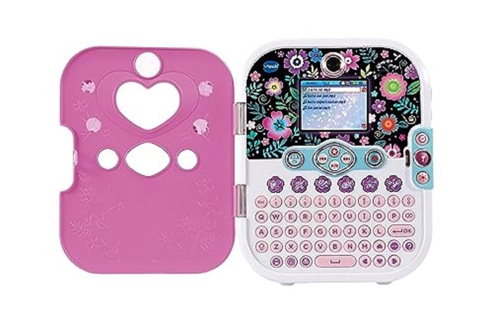 VTech KidiSecrets Selfie Music 2.0 - Jurnal interactiv pentru copii cu dual-camera, MP3, ecran color și tastatură, în limba italiană, cu baterii incluse.