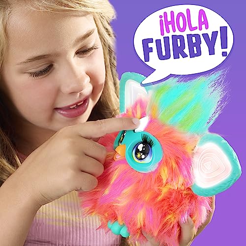 Jucarie interactiva Hasbro, Furby Pink, 15 accesorii, limba Spaniola, 6 ani