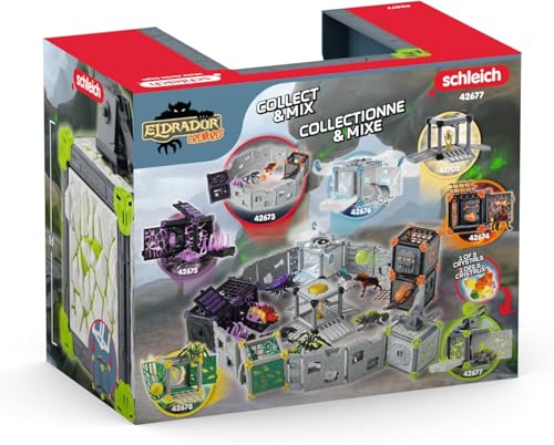 SCHLEICH ELDRADOR Creatures | Schleich Battlecave Stone Chameleon | Caves de Bătălie stivuite în Arenă | Jucărie pentru 7 ani+ | 34 piese