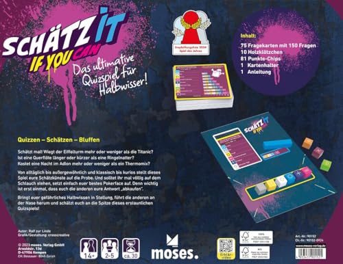 Moses Joc de Societate Schatz it, quiz/bluff, 2-5 jucatori