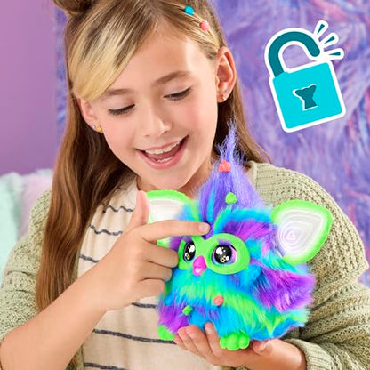 Furby Galaxie, jucărie interactivă din pluș, luminează în întuneric, versiune franceză