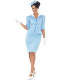Smiffys Costum stewardesă cu jachetă și pălărie, L