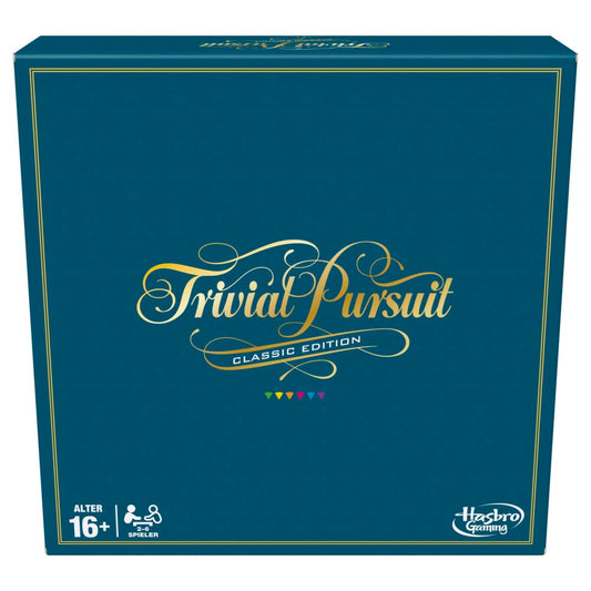 Hasbro Gaming Trivial Pursuit - Joc de societate cu design clasic, perfect pentru petreceri, întâlniri de familie și seri de jocuri.