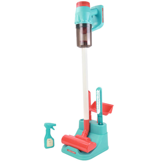 CLEMENT CLEMENTINE - Aspirator fără fir cu accesorii - Joc de imitare - 110401 - Albastru - Plastic - Acasă - Mătură - Jucărie pentru copii - Bateriile nu sunt incluse - 67 cm x 18 cm - Recomandat de la 3 ani