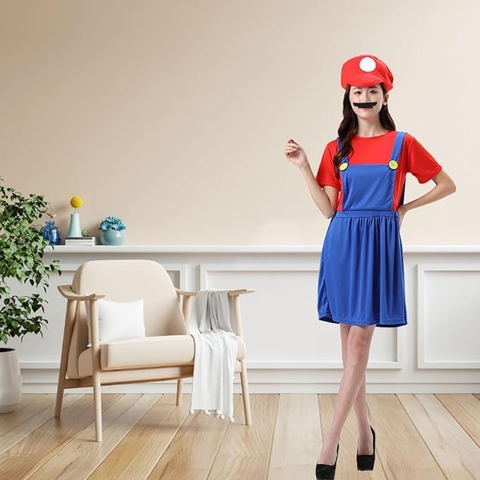 Shengruili Costum Luigi Mario Bros, pentru femei