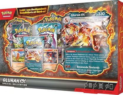 Pokémon TCG Colecție Glurak-ex, 5 pachete booster