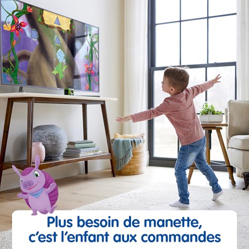 VTech LeapMOVE Consolă TV – Învățare prin mișcare cu 25 de aventuri și jocuri educaționale – Consolă pentru copii, Plug & Play, USB-C/HDMI – Cadou pentru copii de la 4 ani – Conținut în limba franceză