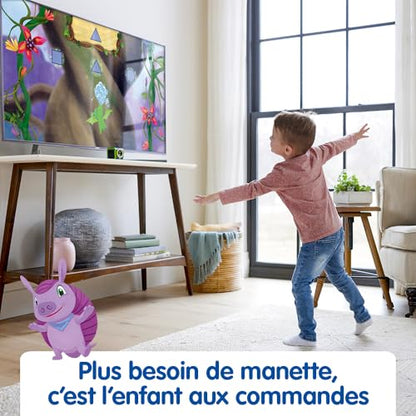 VTech LeapMOVE Consolă TV – Învățare prin mișcare cu 25 de aventuri și jocuri educaționale – Consolă pentru copii, Plug & Play, USB-C/HDMI – Cadou pentru copii de la 4 ani – Conținut în limba franceză