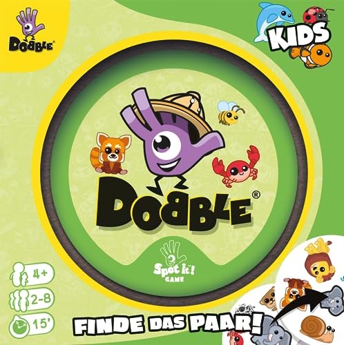 Zygomatic, Dobble Kids, Eco-Sleeves, Jocuri pentru copii, Joc de cărți, 2-8 jucători,, Germană