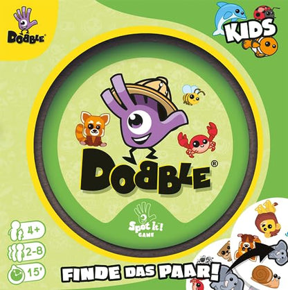 Zygomatic, Dobble Kids, Eco-Sleeves, Jocuri pentru copii, Joc de cărți, 2-8 jucători,, Germană