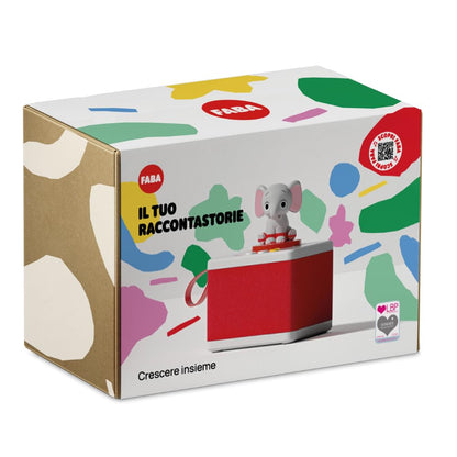 FABA Povestitor – Box audio cu figură sonoră „Ele, elefantul” – Jucărie educativă, versiune italiană, pentru copii de 0-6 ani