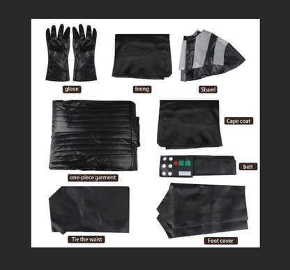 Costum de Darth Vader pentru bărbați, set complet cu capa deluxe, costum de Halloween, outfit cosplay (M)