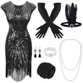 PLULON Rochie Flapper 1920, set 10 accesorii